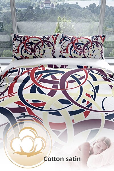 PerlaSera Σετ Παπλωματοθήκη Δαχτυλίδια 3d Βαμβακερό Σατέν Διπλό