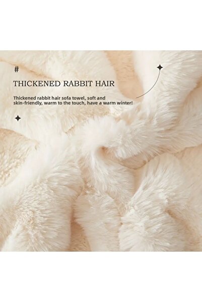 baladı home ev tekstil home collection Thick Plush Classic Fur Sofa Covers (1 Piece) Part Size for End-Of-Sofa Cover Is 150 X 300 cm