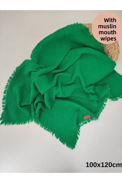 Bebella 4 Layer Muslin Fringed 100% Cotton Baby Stroller - 100x120 cm Gift