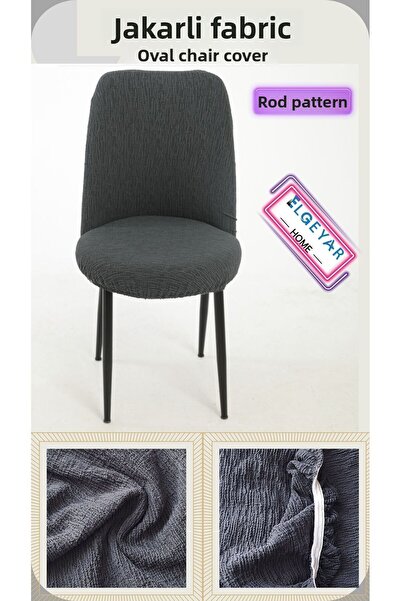 elgeyar Jacquard Fabric Oval Chair Cover,Chair Cover Bar Pattern (6 Pcs)