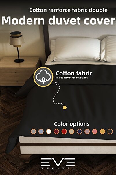 Eve Tekstil Cotton Antiallergic Modern Duvet Cover Quilt Cover 240X260 cm