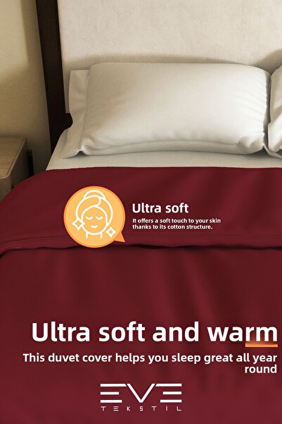 Eve Tekstil Cotton Antiallergic Modern Duvet Cover Quilt Cover 240X260 cm