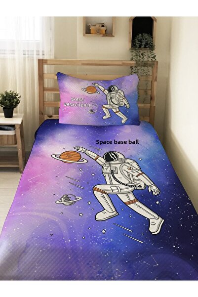 Evmila طقم بيكيه فردي مطبوع عليه رائد فضاء مقاس 160x220 سم