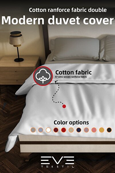 Eve Tekstil Cotton Antiallergic Modern Duvet Cover Quilt Cover 240X260 cm