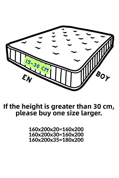 ÇARŞAF DÜNYASI Striped Patterned Elastic Sheet Set Green-White (Duvet Cover Fabric) Single, Double