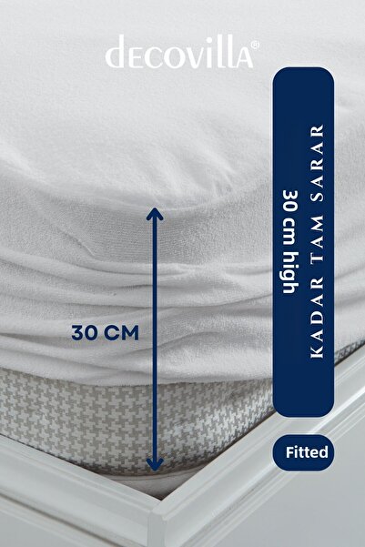 Decovilla Micro Fitted Full Edge voděodolný chránič matrace Matracové prostěradlo bílé