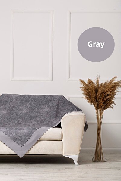 VELERDE HOME Vessel Gray Double Sided Sofa Bed Seat Cover Shawl