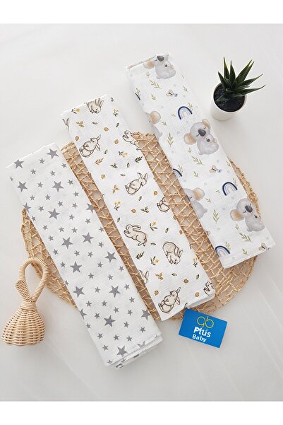 artıbebe مجموعة من 3 أغطية موسلين |   قماش موسلين قطن 100% |   قماط الطفل، حف...