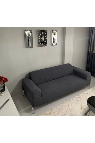 ÖZMAKAN Flexible and Jacquard Cotton Sofa Cover - Stretch Elastic 3 3 1 1 Set