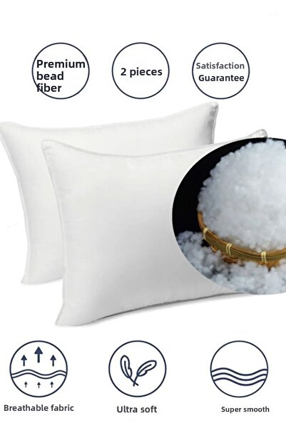 Tekstil Home Pernă albă 100% silicon complet umplută - 2 bucăți, dimensiune 50x70, plasă de bumbac 800gr