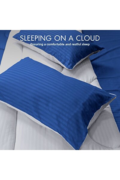 Hotel Linen Klub Stripe Reversible  Comforter Set- Ultra Soft  Microfiber Fabric, Soft Siliconized Fiber Filling