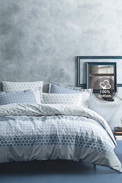 Yataş Malin Double Ranforce Duvet Cover Set - Blue