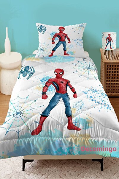 dekomingo BRUSH SPIDERMAN PATTERNED QUILTED CHILDREN'S QUILT AND PILLOW CASE