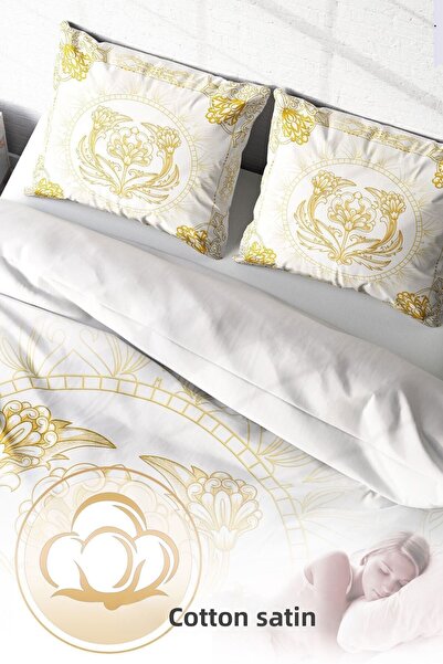 PerlaSera Τρισδιάστατο Προσαρμοσμένο Σχέδιο - Σετ Παπλωματοθήκη Διπλής, Βαμβακερό Σατέν Πυκνό, Οθωμανικά Μοτίβα I