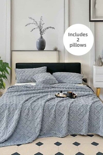 Decomia Home Set de cuvertură de pat dublă moale, cu model, Chain Wellsoft, 3...