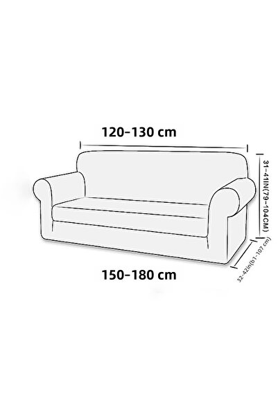 GüzelEvim Tekstil Lycra Elastic Flexible Washable Pitikare Pattern Two Seater Sofa Cover