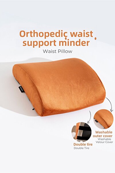 VİSCOTEX Visco Orthopedic Lumbar Support Pillow, Office, Car, Chair, Seat, Back Pillow Cushion, 38X33X12 cm