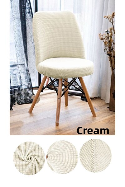 seltenet غطاء كرسي بيضاوي من الليكرا قابل للغسل - غطاء كرسي دائري