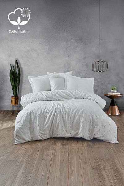 Nazik Home طقم غطاء لحاف من الساتان القطني المكون من 6 قطع مطرز من Nill