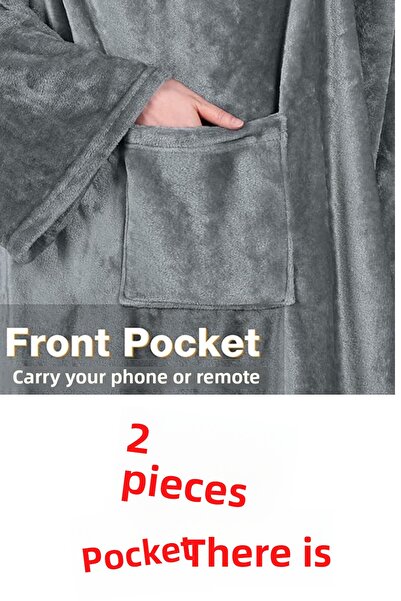 OverPazar Blanket Tv Blanket with Pockets Tv Blanket 125*170 cm Single Blanket Fleece Blanket