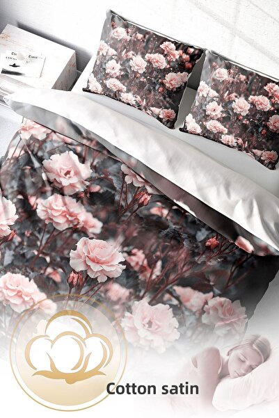 PerlaSera 3D Special Design Roses Garden - Σετ Παπλωματοθήκη από διπλό βαμβακερό σατέν