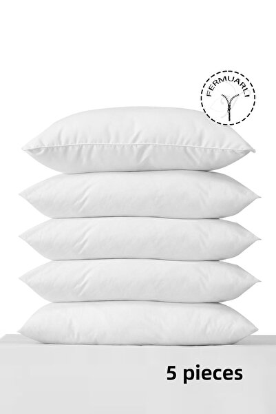 Vionel Home Cotton 50x70 White Inner Lining, Zippered Pillow Case, 5-Piece Pillow Mattress