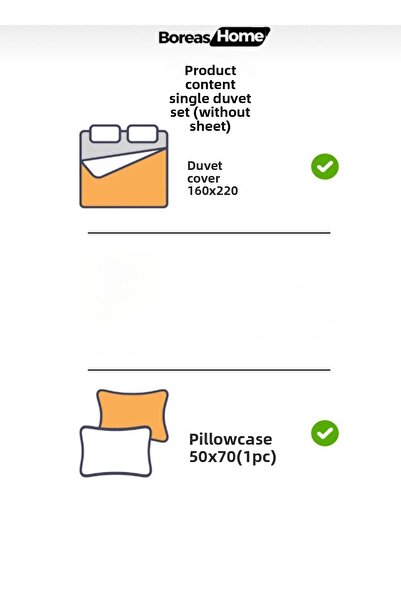 Boreas Home Sada povlaků na přikrývku na jednu přikrývku Sindy Cotton - povlak na polštář, bez prostěradla