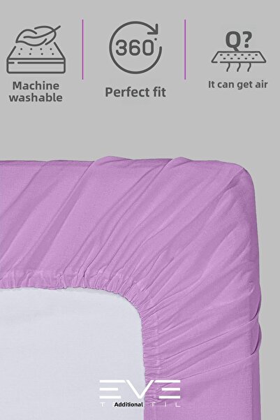 Eve Tekstil Fitted High Quality Combed Cotton Fabric Double Fitted Sheet