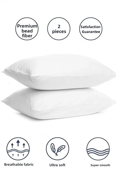 Tekstil Home Pernă albă 100% silicon complet umplută - 2 bucăți, dimensiune 50x70, plasă de bumbac 800gr