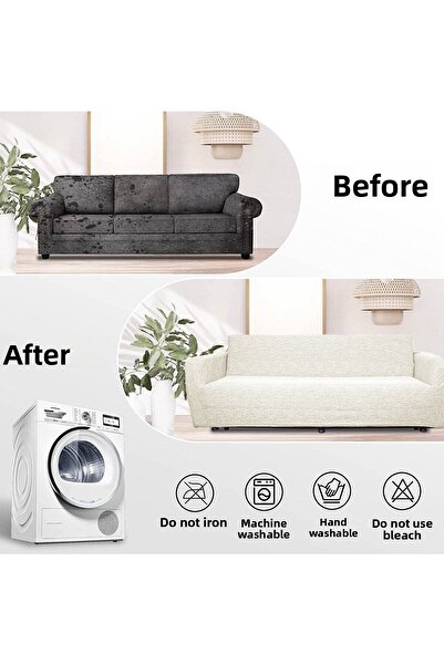 Faiend Jacquard Plain Pattern Lycra Flexible Washable Sofa Cover 3+2+1+1 Sofa Set Sofa Cover