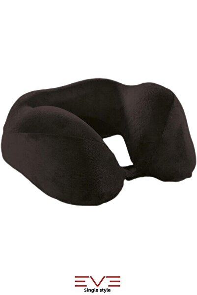 Eve Tekstil Pernă ortopedică pentru gât Pernă de călătorie cu suport pentru gât Visco Gri hipoalergic - Negru