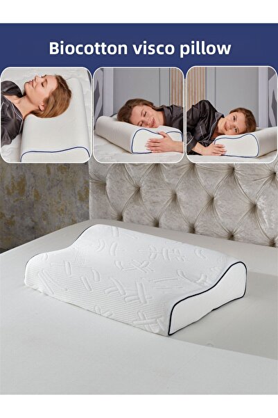 by ballı biocotton Ортопедична възглавница за висока опора за врата от виско биопамук 60x40x12/9 см