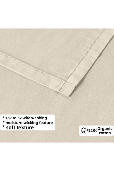 Evim 100% Cotton Akfil Flat Sheet Set Double 240X260 cm Cream