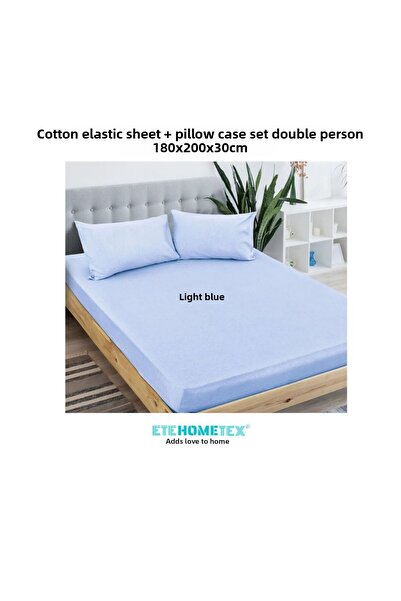 ETE HOMETEX Double Cotton Fitted Sheet Set 180X200X30Cm