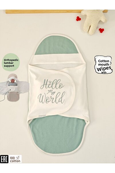 Tomuycuk 100% Cotton Baby Swaddle Blanket | Sleeping Bag – Girl/Boy 0-9 Months | Orthopedic – Embroidery Detailed