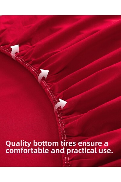 MODELHOME طقم ملاءة سرير مطاطية حمراء من Ranforce Akfil مع غطاء وسادة مفرد ومزدوج وكينج