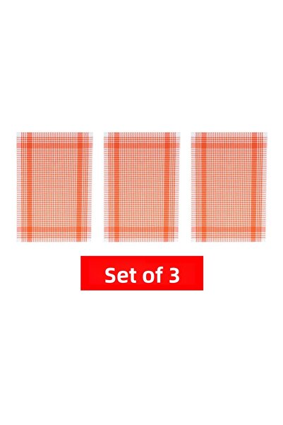 Tuable قماش تجفيف بيتي مربع 3 قطع برتقالي 45x70 سم