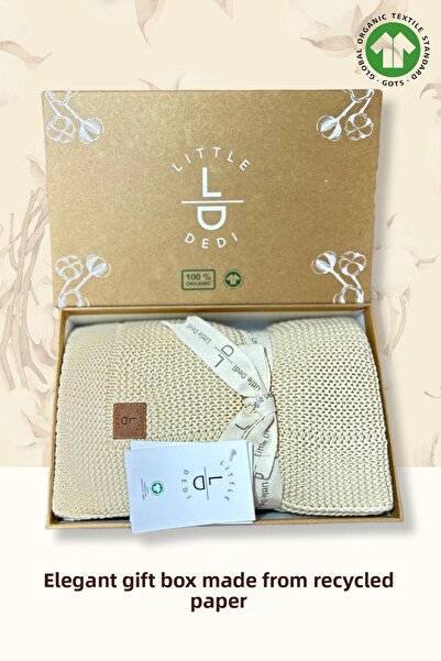 Next Baby Little Dedi Organic Cotton Knitted Baby Blanket Beige - 80X100