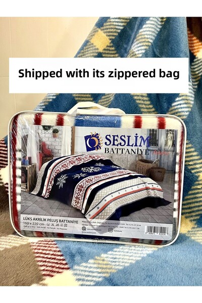 Seslim Acrylic Woven Single Plush Heating Butler Blanket