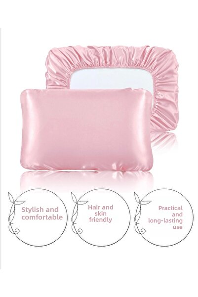 PratikDikisco كيس وسادة من الساتان الوردي مقاس 50x70 سم 1 قطعة