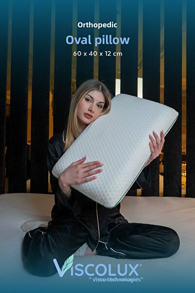 Viscolux Pernă ovală de săpun ortopedică visco - pernă înaltă pentru prevenir...