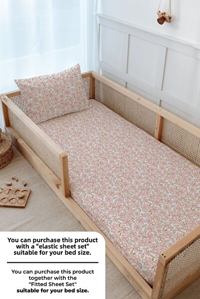 Tuğba Kuğu Montessori Iconic Series Duvet Cover Set - Pink Flowers (100X200)