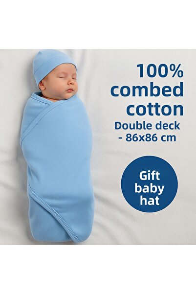 Babush بطانية أطفال متعددة الأغراض من القطن الممشط لحديثي الولادة، غطاء للأطف...