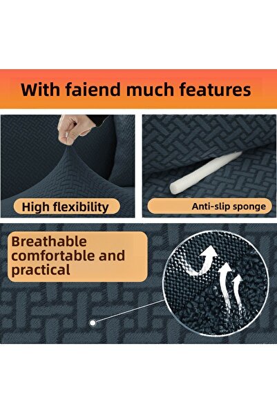 Faiend Stretch Elastic Jacquard Brick Patterned Sofa Cover Set - 3 3 1 1 Flexible Sofa