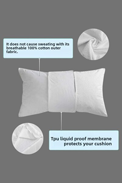 Formeya 2-Piece 100% Cotton Water Liquid Proof Pillow Cushion Protector Pillow Case 50X70 cm
