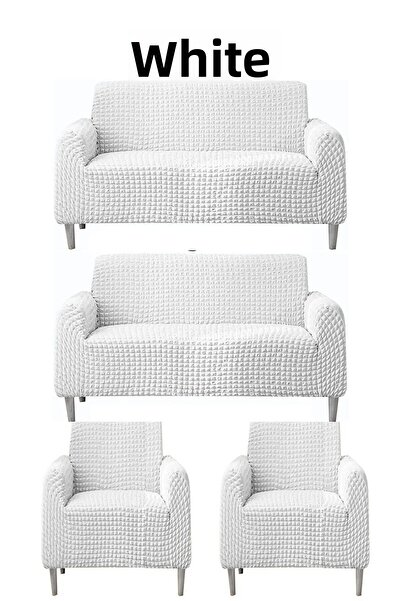 kanway Stretch Flexible Elastic 3+3+1+1 Wrapped Sofa Set - Skirtless