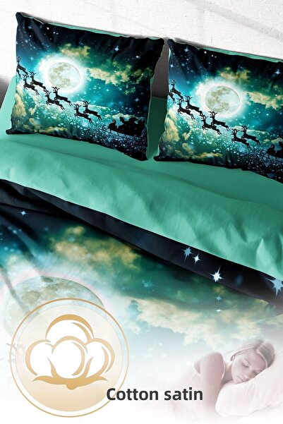 PerlaSera 3D Custom Design - Double Cotton Satin Duvet Cover Set, Ny Deer