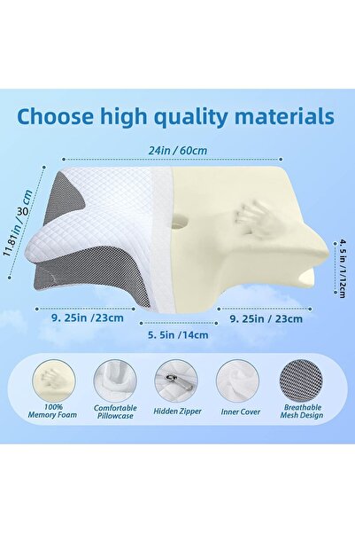 Choice 1 件记忆泡沫颈枕，2 合 1 趋势颈枕，适用于颈部疼痛，趋势...