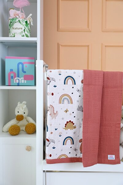 m montefair بطانية أطفال من بلاط جوراسيك وورلد 80x80 سم 100% قطن موسلين بطاني...