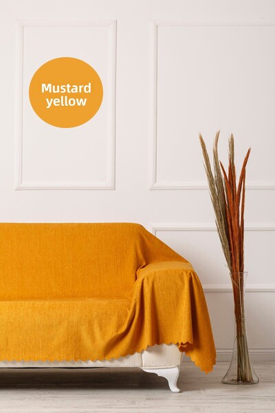 VELERDE HOME Yellow King Size Double-sided Sofa Bed Seat Cover Shawl that Covers Arms